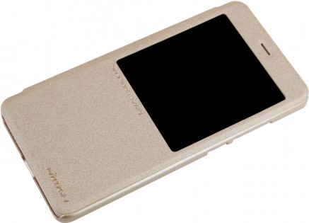 Чехол книжка с окошком Nillkin Sparkle Series для Xiaomi Redmi Note 4 Gold SP-LC HM